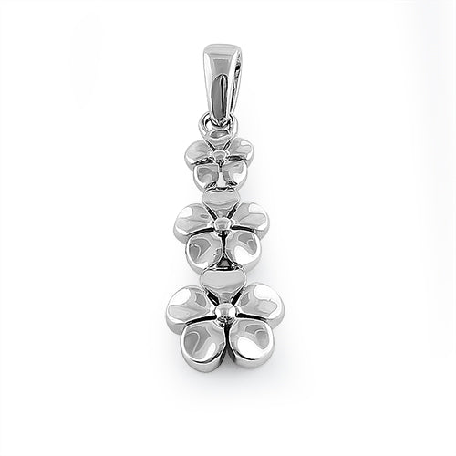 Sterling Silver Triple Plumeria Pendant