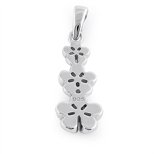 Sterling Silver Triple Plumeria Pendant