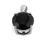 Sterling Silver 10MM Round Black CZ Pendant