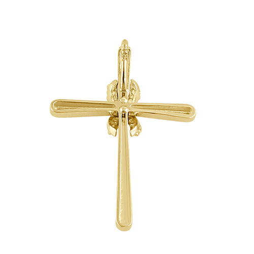 Solid 14K Gold Infinity Hugged Cross Diamond Pendant