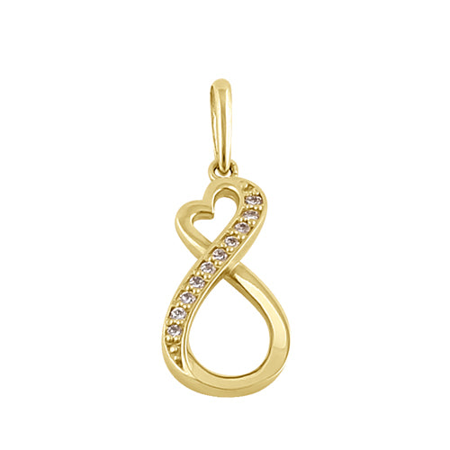 Solid 14K Gold Infinite Love Diamond Pendant