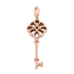 Sterling Silver Rose Gold Plated Key Pendant