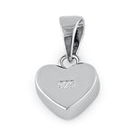 Sterling Silver Small Heart White Lab Opal Pendant