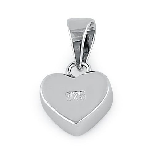 Sterling Silver Small Heart White Lab Opal Pendant