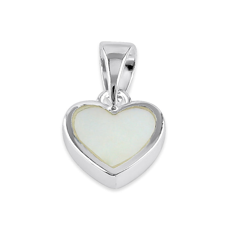 Sterling Silver Small Heart Mother of Pearl Pendant