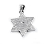 Sterling Silver Blue Lab Opal Star of David Pendant