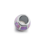 Sterling Silver Pink Lab Opal Slider Bead Pendant