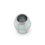 Sterling Silver White Lab Opal Slider Bead Pendant
