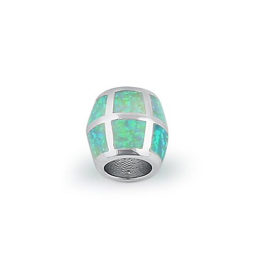 Sterling Silver Green Lab Opal Slider Bead Pendant