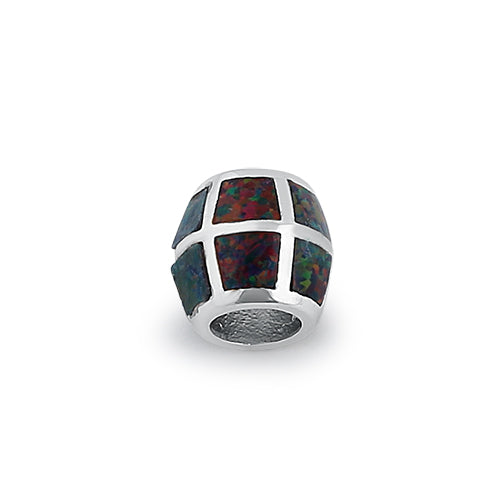 Sterling Silver Black Lab Opal Slider Bead Pendant