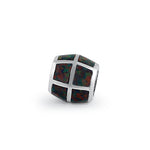 Sterling Silver Black Lab Opal Slider Bead Pendant