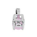 Sterling Silver Milky Pink CZ Oval Pendant