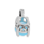 Sterling Silver Milky Blue CZ Oval Pendant