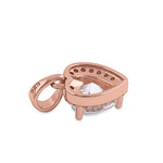 Sterling Silver Rose Gold Plated Small Clear and Pink CZ Heart Pendant