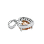 Sterling Silver Small Champagne CZ Heart Pendant
