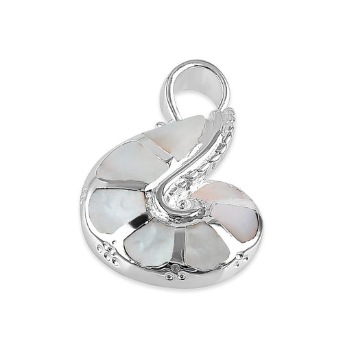 Sterling Silver Mother of Pearl Shell Pendant