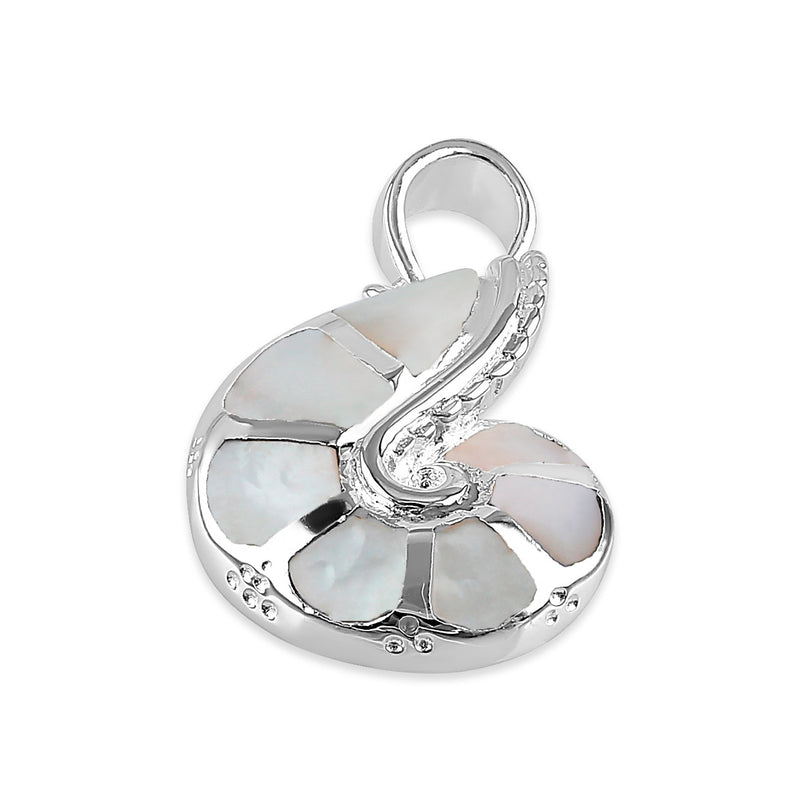 Sterling Silver Mother of Pearl Shell Pendant