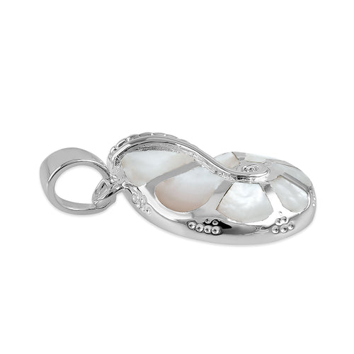 Sterling Silver Mother of Pearl Shell Pendant