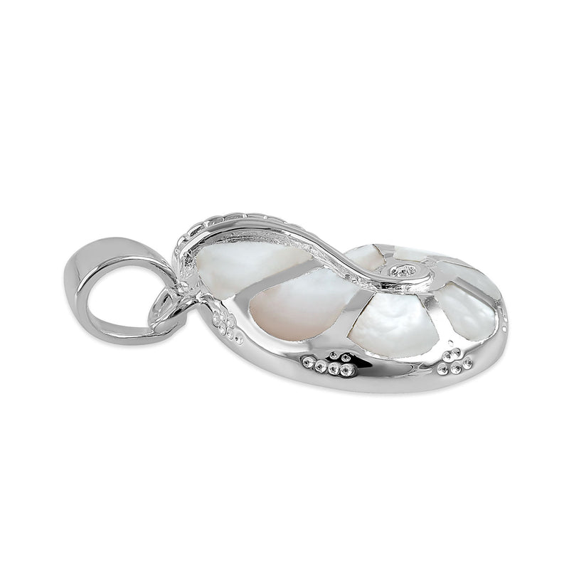 Sterling Silver Mother of Pearl Shell Pendant