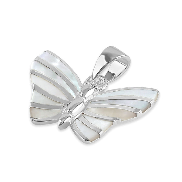 Sterling Silver Butterfly Mother of Pearl Pendant