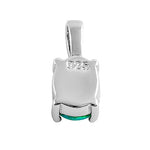 Sterling Silver Green Lab Opal Oval Pendant