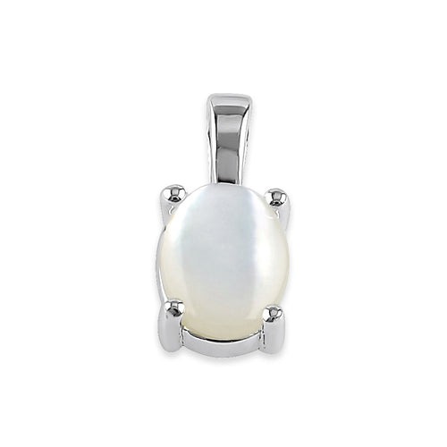 Sterling Silver Mother of Pearl Oval Pendant
