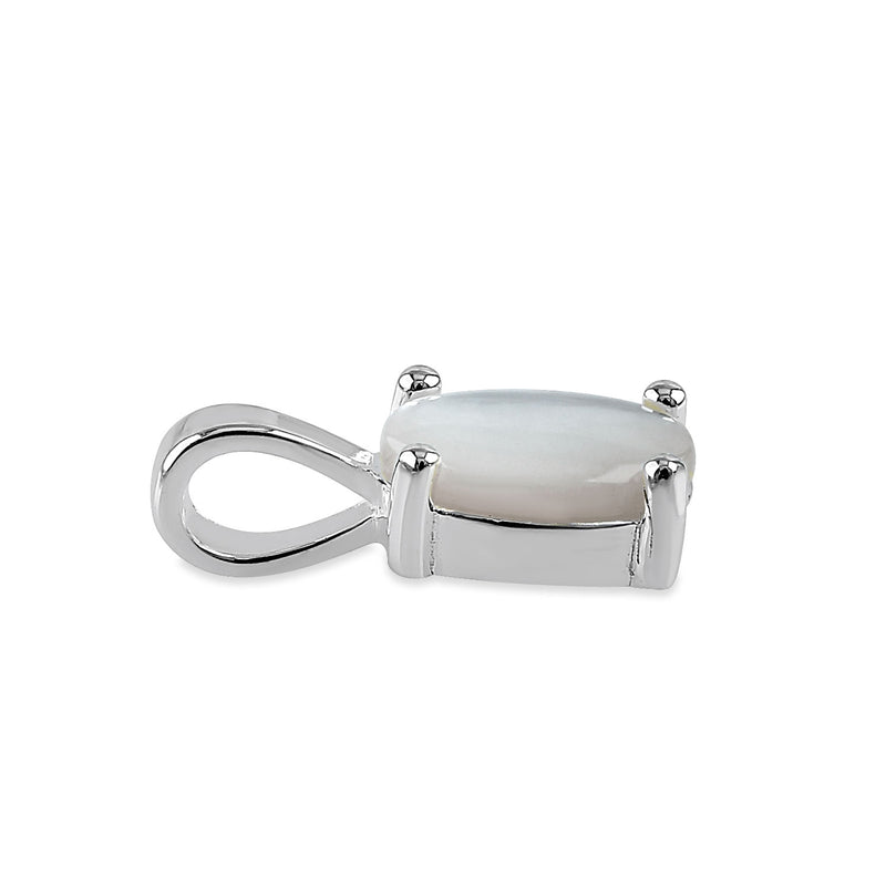 Sterling Silver Mother of Pearl Oval Pendant