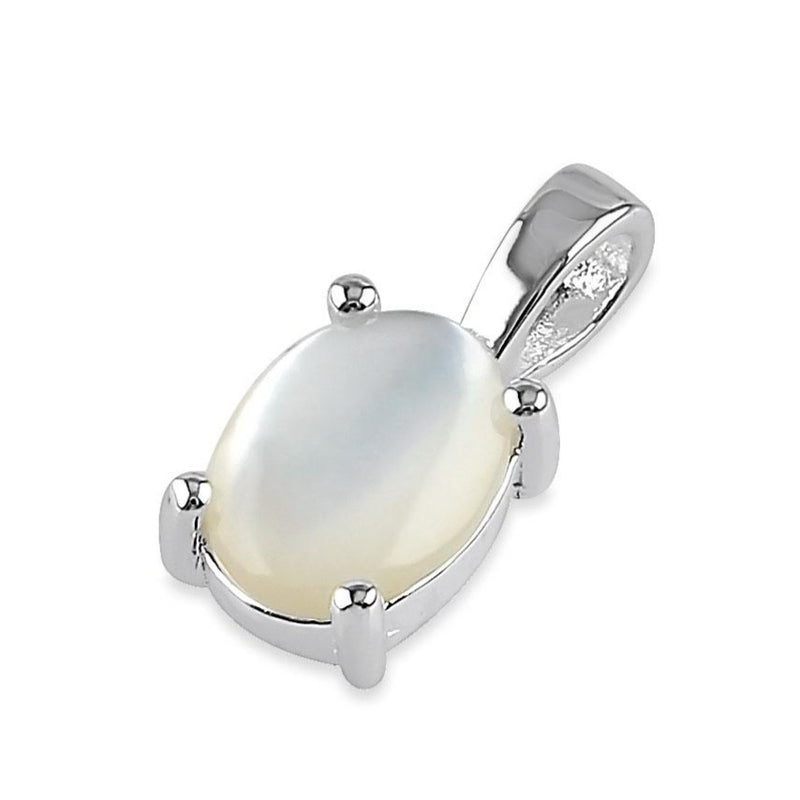 Sterling Silver Mother of Pearl Oval Pendant