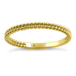 Solid 14K Yellow Gold Double Beaded Ring
