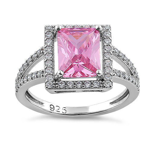 Sterling Silver Pink CZ Ring
