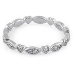 Sterling Silver Eternity Heart & Oval Clear CZ Ring