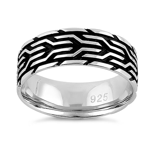 Sterling Silver Ancient Pattern Band