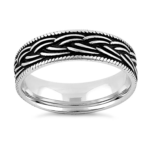 Sterling Silver Braid Pattern Band