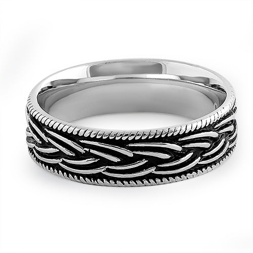 Sterling Silver Braid Pattern Band