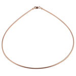 Sterling Silver Rose Gold Plated Round Omega Chains 1MM