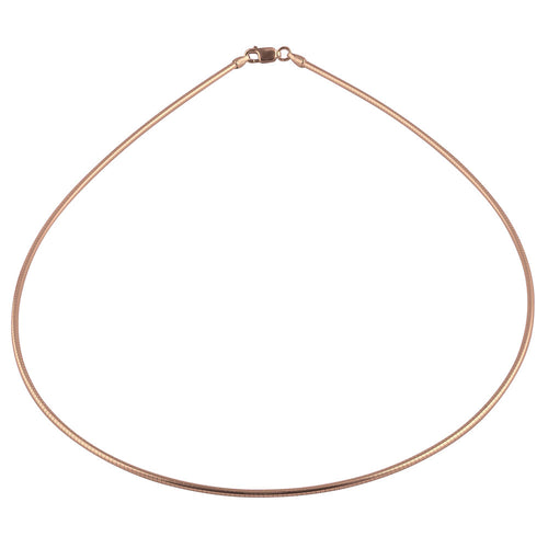 Sterling Silver Rose Gold Plated Round Omega Chains 1MM