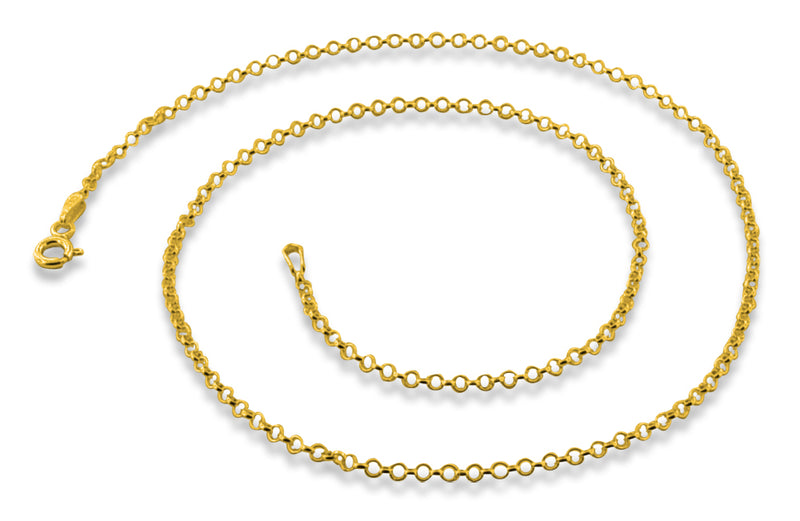 14K Gold Plated Sterling Silver Rollo Chain 1.8MM