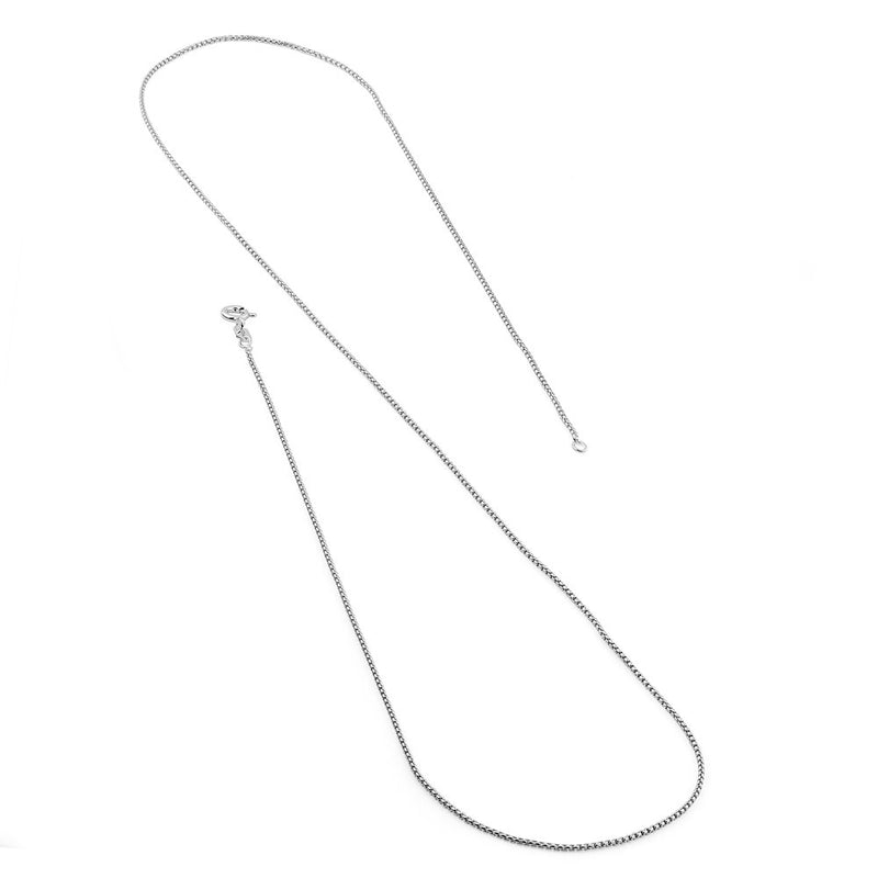 Sterling Silver Round Box Chain Necklace 1.1mm