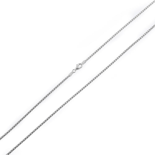 Sterling Silver Round Box Chain Necklace 1.75mm