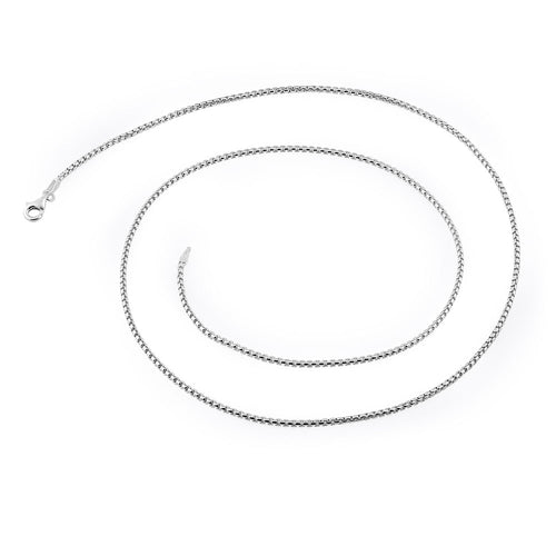 Sterling Silver Round Box Chain Necklace 1.75mm