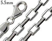 Sterling Silver Round Box Chain Necklace 5.5mm