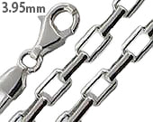 Sterling Silver Round Box Chain Necklace 3.95mm