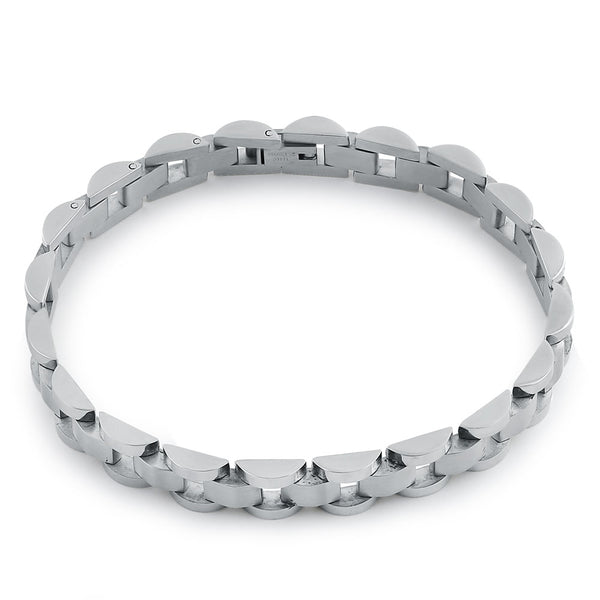 Stainless Steel Rounded Link Bracelet
