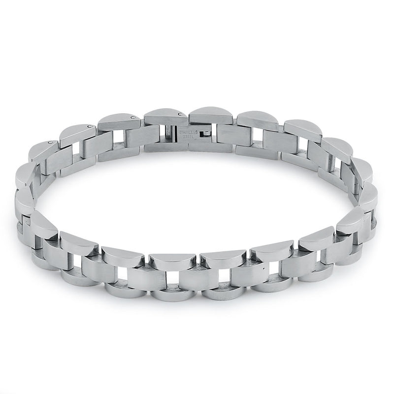 Stainless Steel Rounded Link Bracelet