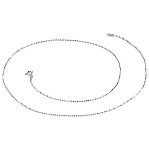 Sterling Silver Bead Diamond Cut Chain 1.0mm