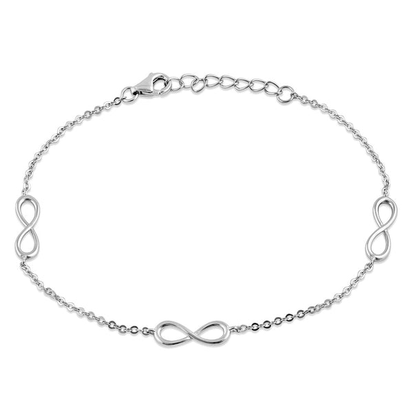 Sterling Silver Triple Infinity Bracelet