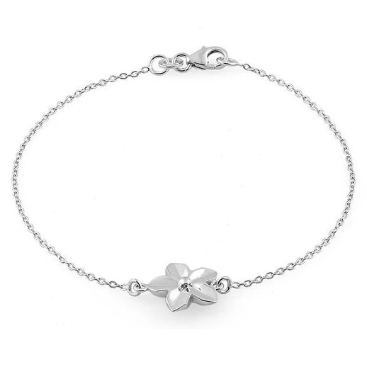 Sterling Silver Plumeria Bracelet