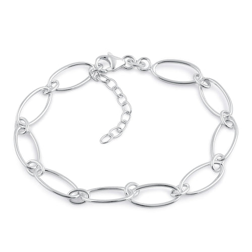 Sterling Silver Oval Links Bracelet