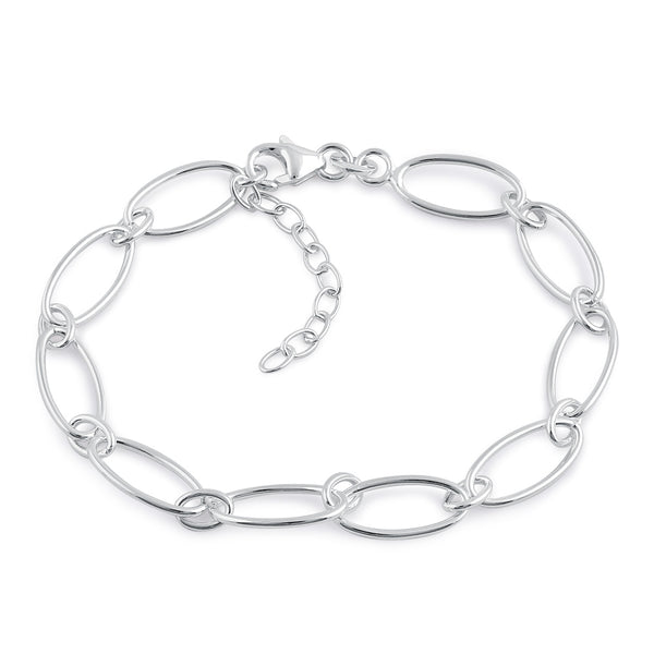 Sterling Silver Oval Links Bracelet