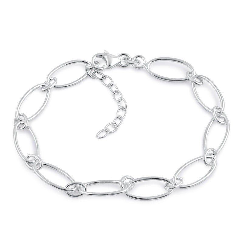 Sterling Silver Oval Links Bracelet
